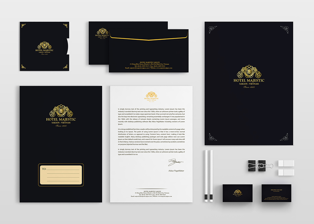 Dự án Thiết kế logo và bộ nhận diện thương hiệu khách sạn Majestic tại TP HCM